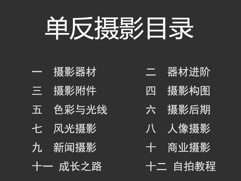 摄影教程手机单反网课程构图教学人像短视频后期美食静物入门拍照
