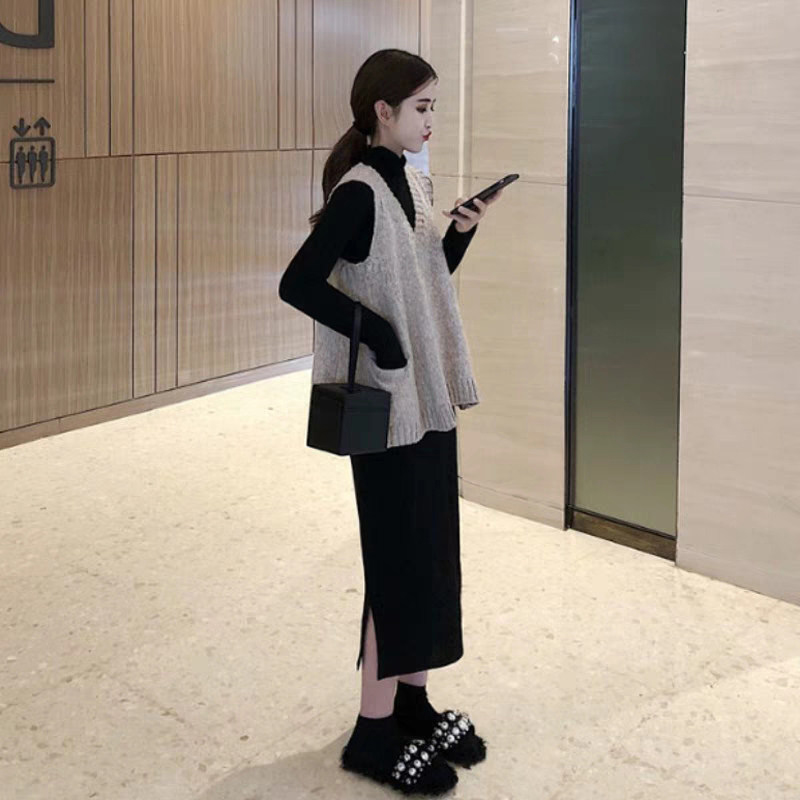 Pregnancy Woman Dress Spring Clothing Suit Fashion Spring Autumn style Long dress Chaoty Spicy Mother Personality Early Spring Two Sets Pregnant Women Foreign Dress