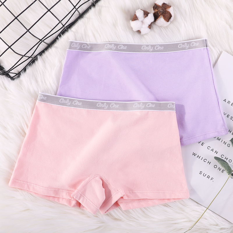 Student high school girls boxer panties women cotton mid-rise plus size ladies boxer briefs junior high school life leg shorts