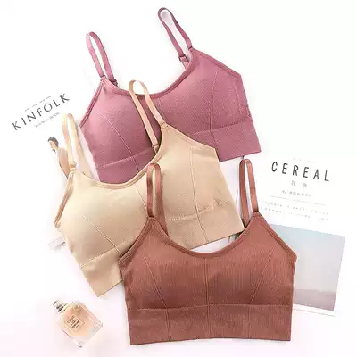 Spring and summer girls breast wrap beautiful back students without steel ring underwear shake sound Net Red Sports sleep bra thin breathable breast wrap