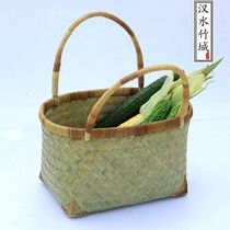 Handmade bamboo products old-fashioned portable bamboo basket vegetable basket shopping basket Household storage basket fruit basket