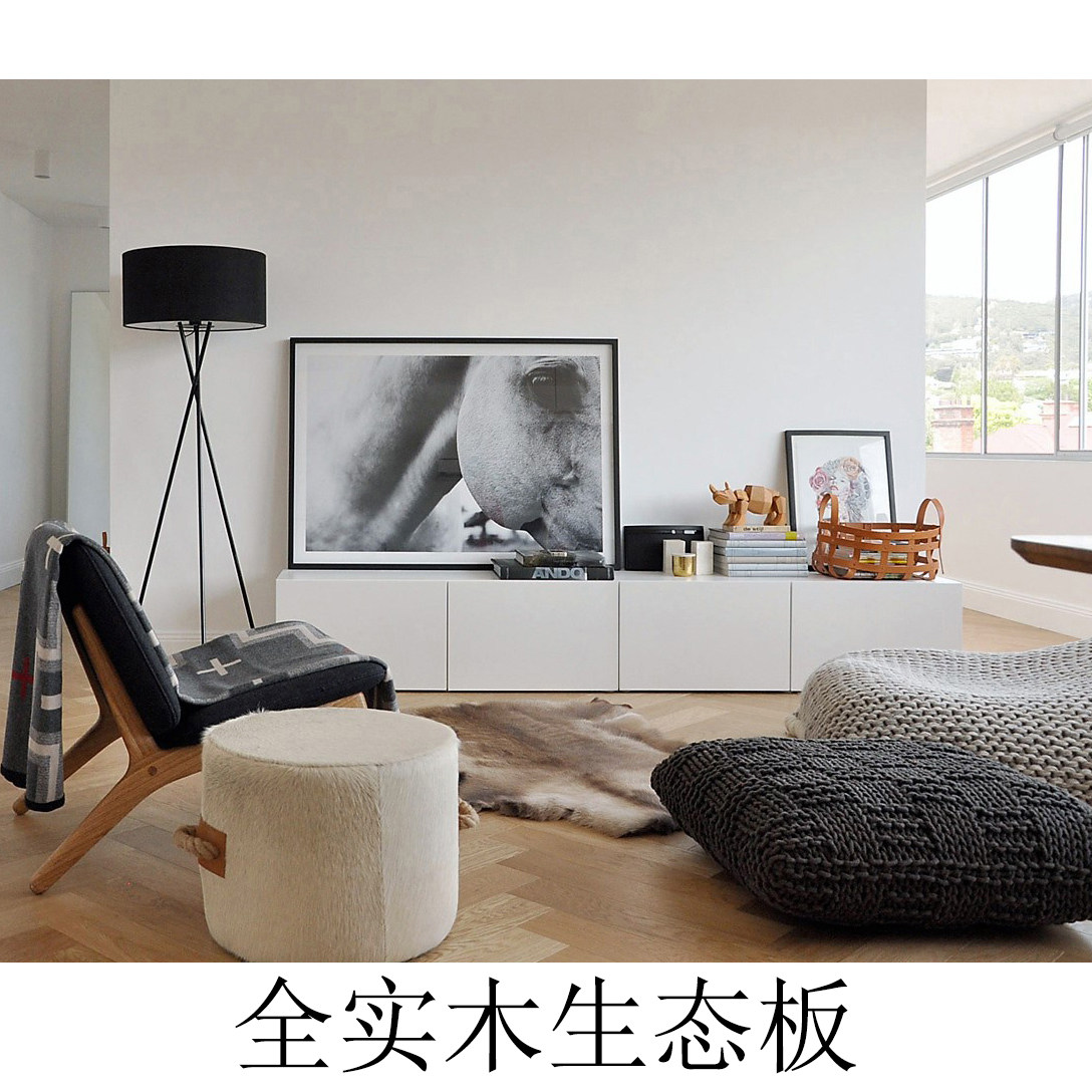 All solid wood ecological board Beda style TV cabinet minimalist modern minimalist BESTA style storage and storage custom cabinet