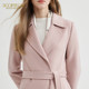 Scofield Women's Elegant Waist Double-sided Woolen Coat 2023 Autumn and Winter Style New