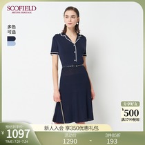 SCOFIELD womens 2020 summer new pleated short-sleeved dress SFOKA6401L