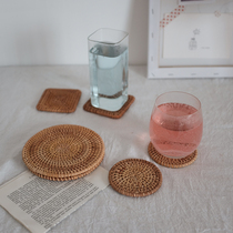 chic Hanfeng handmade rattan coaster placemats tea mat candle mat insulation mat Cup tray props