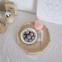 Wind things vintage old rough wooden tray beverage plate jewelry pendulum Kui mouth plate Nordic home decoration plate