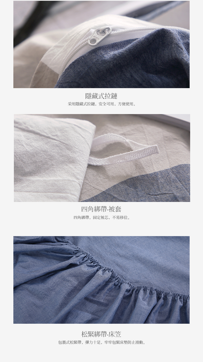 Nam Cực kiểu nhân ngày rửa giường bông denim bông chăn mền trải giường ba mảnh Mikasa - Bộ đồ giường bốn mảnh bộ chăn gối