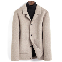 Autumn and winter double-sided alpaca mens short alpaca lapel wool woolen woolen coat jacket jacket