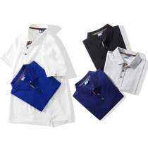 Broken clearance quality mens short sleeve polo shirt solid color copper ammonia wire lapel T-shirt Slim half sleeve Paul shirt