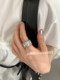 Chachayo Korean Style ins Simple and Versatile Heart Pearl Starburst Oil-Drip Wide Adjustable Open Ring