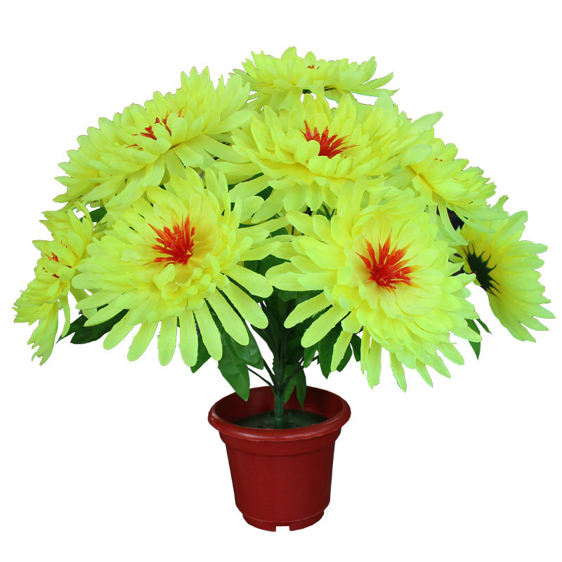 Silk flowers cheap 13 Chrysanthemums Tomb sweeping flowers simulation bouquet Qingming Festival Flowers Grave flower arrangement Sacrificial spirit hall decoration flowers