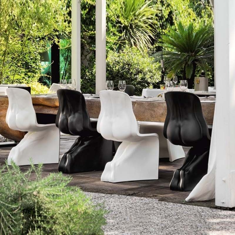 Him Her Chair He and her dining chair men and women human body leisure chair fiberglass butt shape S-shaped chair