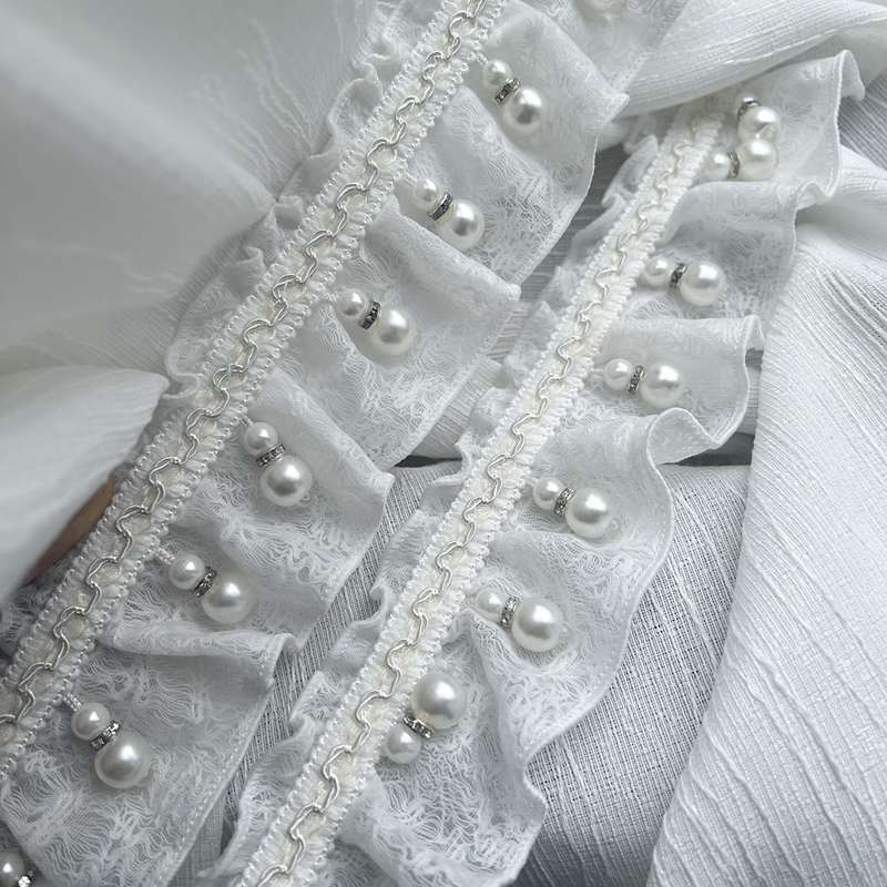 New Simple French-Style Curtain Lace with Hanging Ball Decoration Accessories and Cloud-Like Beads New Simple French-Style Curtain Lace with Hanging Ball Decoration Accessories and Cloud-Like Beads