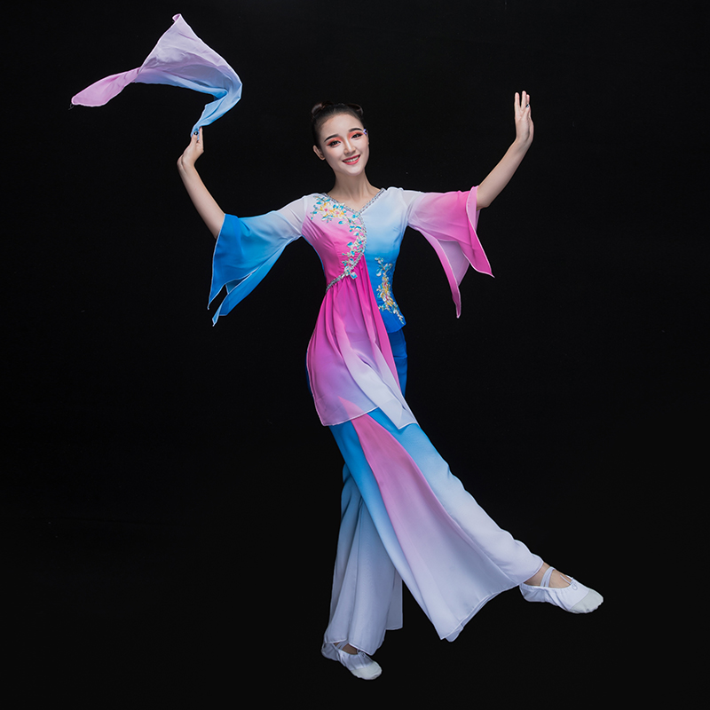 Tailor's Seedlings Song to the New Performance of the Elderly Square Dance Fan dance Ballet Classical Dance Performance Costume Women