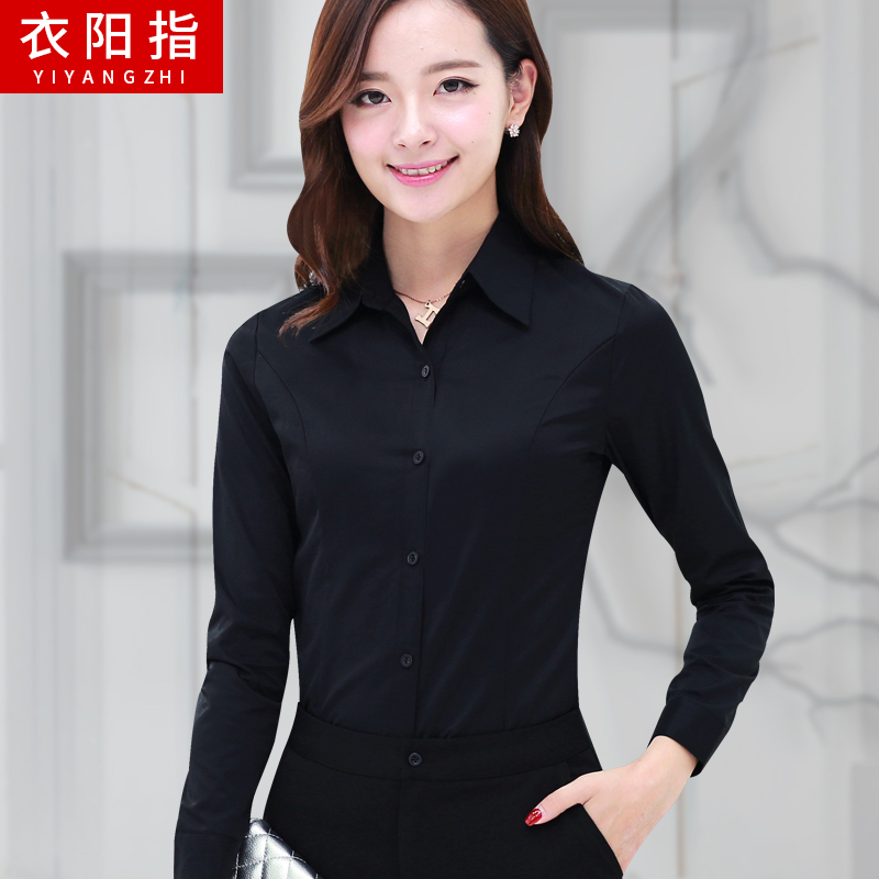 Black Long-Sleeve Professional Shirt for Women, New Formal Shirt for Ol Interview Workwear, Korean Style Slim Fit