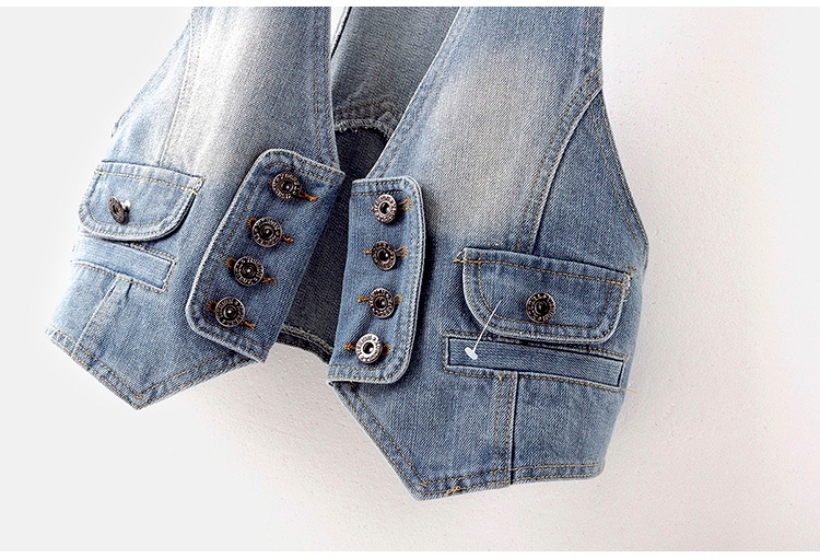 Denim ổn định ngắn hơn mùa xuân và mùa thu mới 100 tay áo nhỏ Siphon hiển thị mỏng cardigan đầu sill-vai phiên bản Hàn Quốc