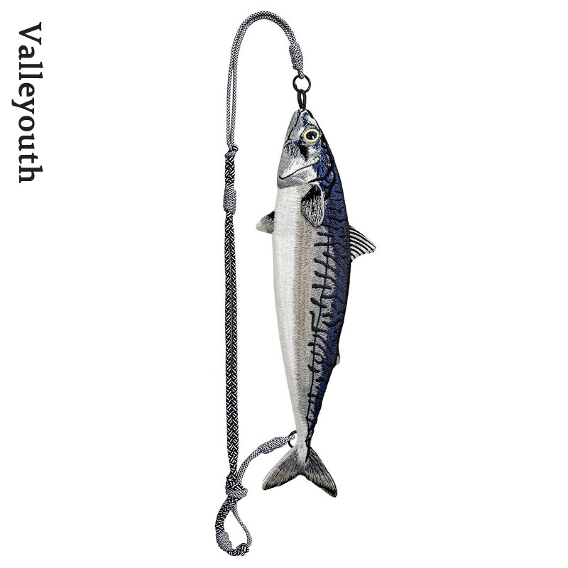Mackerel Heavy Embroidery Original Personalized Fun Crossbody Niche Backpack Valley Youth Independent Designer Brand Mackerel Heavy Embroidery Original Personalized Fun Crossbody Niche Backpack Valley Youth Independent Designer Brand
