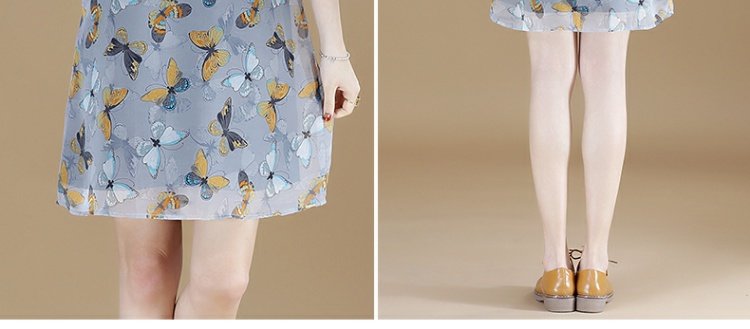 Meizhi XL dành cho nữ 2018 hè mới chất béo MM chị em mỏng manh in họa tiết voan áo kiểu trung niên u50