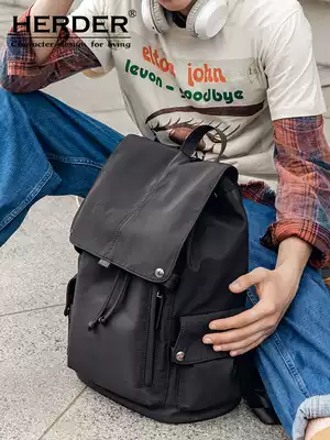 HERDER HERDER backpack men's casual backpack fashion men's school bag youth large capacity trend travel