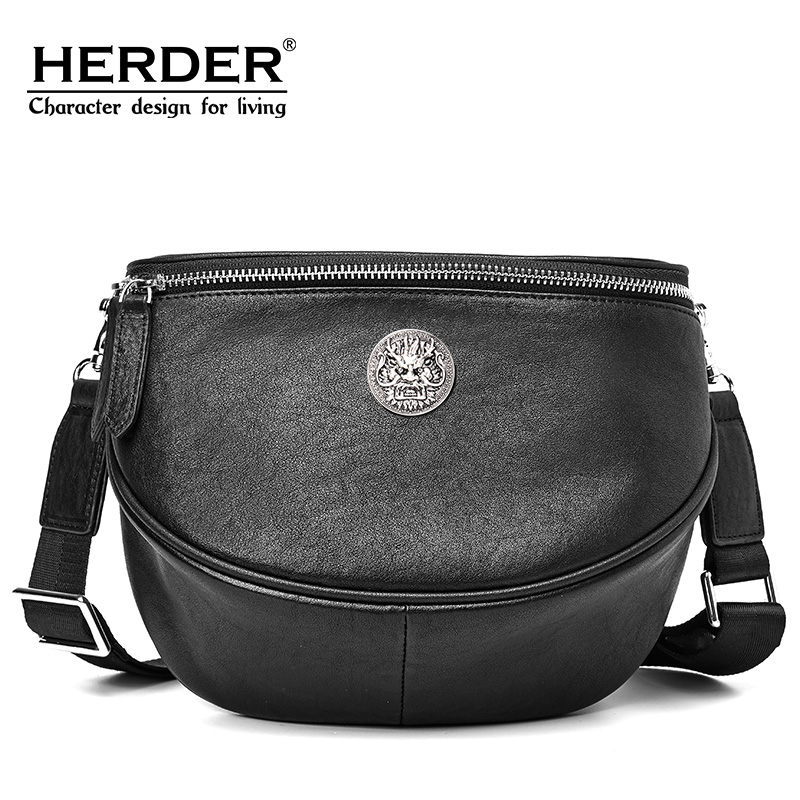 HERDER Herdenur genuine leather men's bag inclined satchel bag men's single shoulder bag fashion trend satchel bag new men's bag