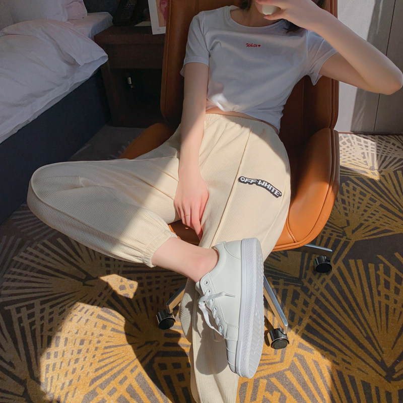 Casual Sports Pants Women Spring Summer Slim 90% Loose Bunches Feet-Chauffaw Little Skinny Swearty Pants