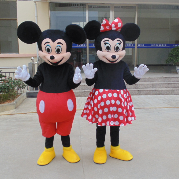 Mickey Mouse cartoon doll costume Mickey Minnie Walking Man Props Clothes Anime Show Doll Head Cover