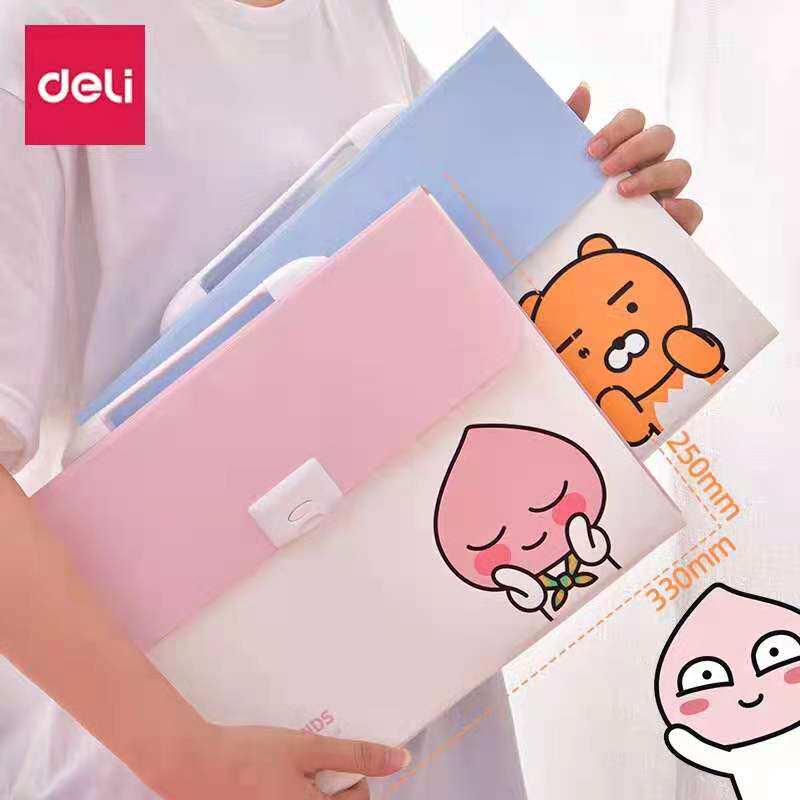 Able Cartoon Organ Bag Han Version Curly versatile portable cashier bag Large capacity Data Book Multi-layer folder