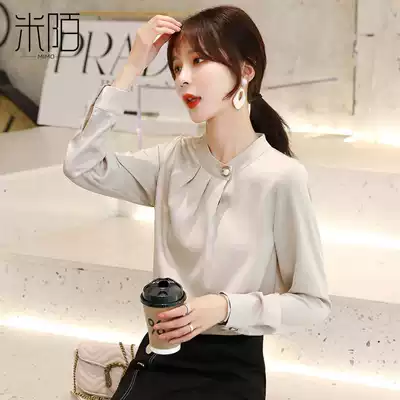 Early autumn chiffon shirt women's spring and autumn 2021 new trend in-line long-sleeved top fashion western style bottoming shirt