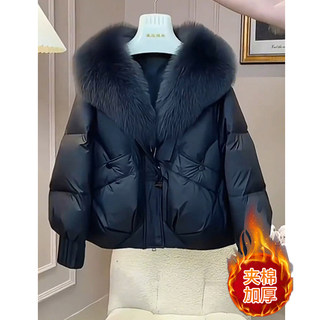 高级感夹棉爆款棉衣女士秋冬季2025年新款洋气小个子中长棉服外套