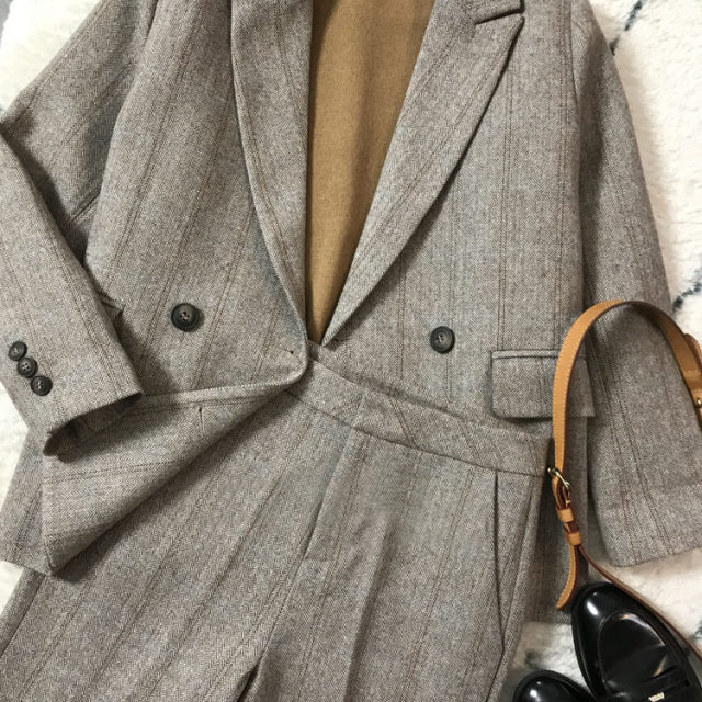 Bombshell! Customer supply 60 woolen retro herringbone pattern suit