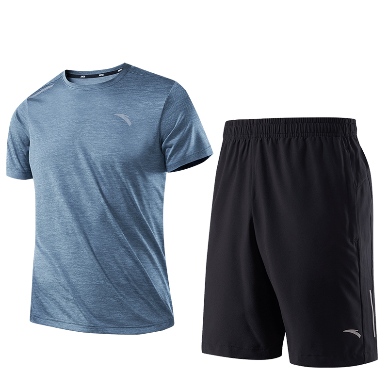 Anta sport suit nam 2019 mùa hè mới quần short áo thun ngắn tay thể thao nam chạy bộ thể dục - Thể thao sau quần chạy bộ nam lining