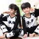 Mùa thu 12 phần cotton mỏng Bộ đồ ngủ bé trai tay ngắn cho bé gái lớn 15 tuổi mập mạp cộng với phân bón để tăng dịch vụ gia đình