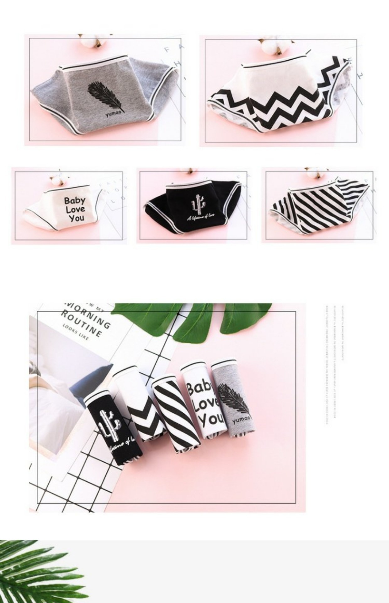Bắc Âu đơn giản ins gió nữ đồ lót phụ nữ cotton 裆 bông kích thước lớn gợi cảm không có dấu vết giữa eo cô gái tóm tắt bikini đẹp