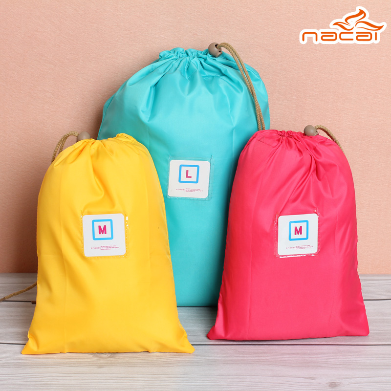 Na Cai Korean version waterproof travel storage bag Drawstring clothes underwear finishing bag Bag bundle pocket Lucky bag