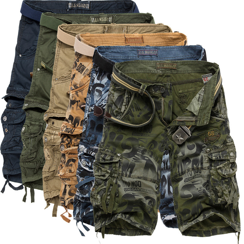 Men's Casual Pants Summer Korean Style Trendy Large Size Loose Cargo Shorts Trendy Brand ins Sports Camouflage Shorts Men's Casual Pants Summer Korean Style Trendy Large Size Loose Cargo Shorts Trendy Brand ins Sports Camouflage Shorts