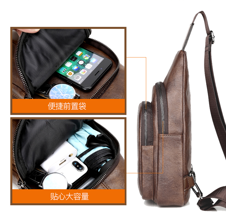 Bin O Kangaroo túi ngực nam thời trang không thấm nước nhỏ ba lô đeo vai bình thường Túi Messenger Túi ngực nam Hàn Quốc - Túi của con người túi xách juno