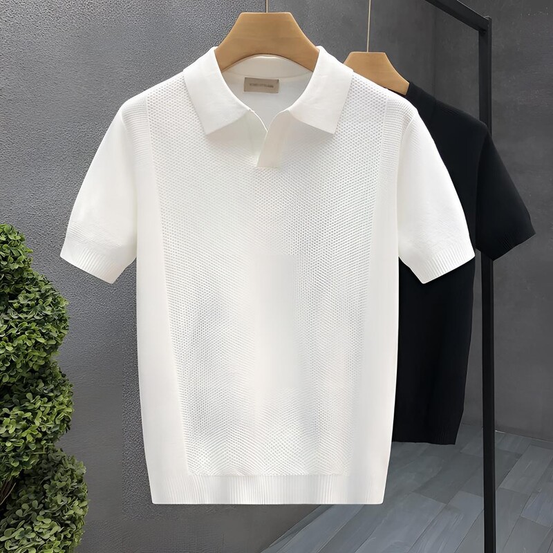 Kuraishi Kazuki Trendy Fashion Brand Men's Knitted Short-Sleeve T-Shirt 2026 Summer Thin Polo Shirt Top