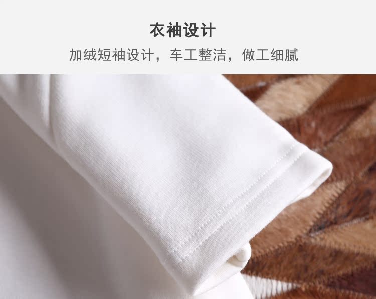 Mẫu áo thu đông cộng với áo thun nhung ngắn tay ấm áp cho nam cổ tròn dày Áo sơ mi nửa tay áo sơ mi màu rắn quần áo nam áo thun trắng nam