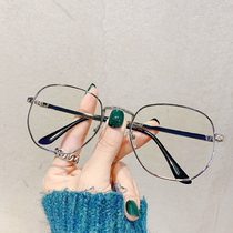 Radiation-proof anti-blue light glasses myopia men can be equipped with a degree of plain face artifact eye frame frame womens Korean version of the tide flat light