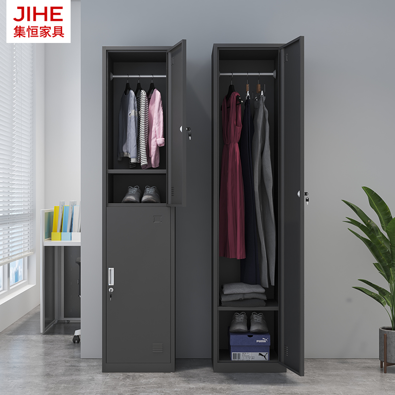 Single-door staff locker tin cabinet office changing wardrobe dormitory lock iron cabinet locker storage cabinet shoe cabinet