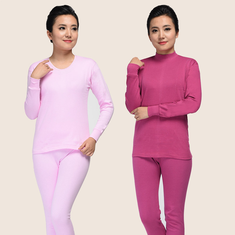 Autumn clothes, sanitary pants, middle-aged and elderly women's cotton mother's heating clothes, high-neck round neck, thin section, old people's cotton sweater suit