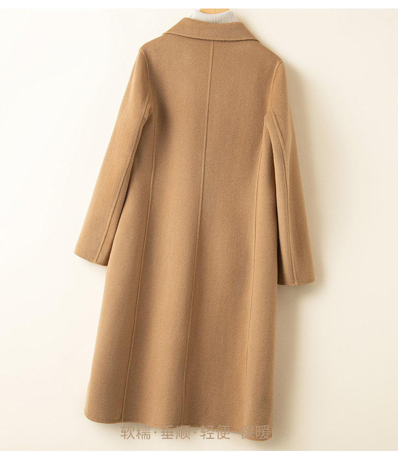 Элитное шерстяное желтовато-коричневое шерстяное пальто, двусторонная кашемировая куртка, свободный крой для возраста 