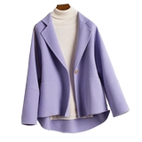 Короткое двусторонное шерстяное демисезонное шерстяное пальто, кашемировая куртка, оверсайз, в корейском стиле, подходит для подростков