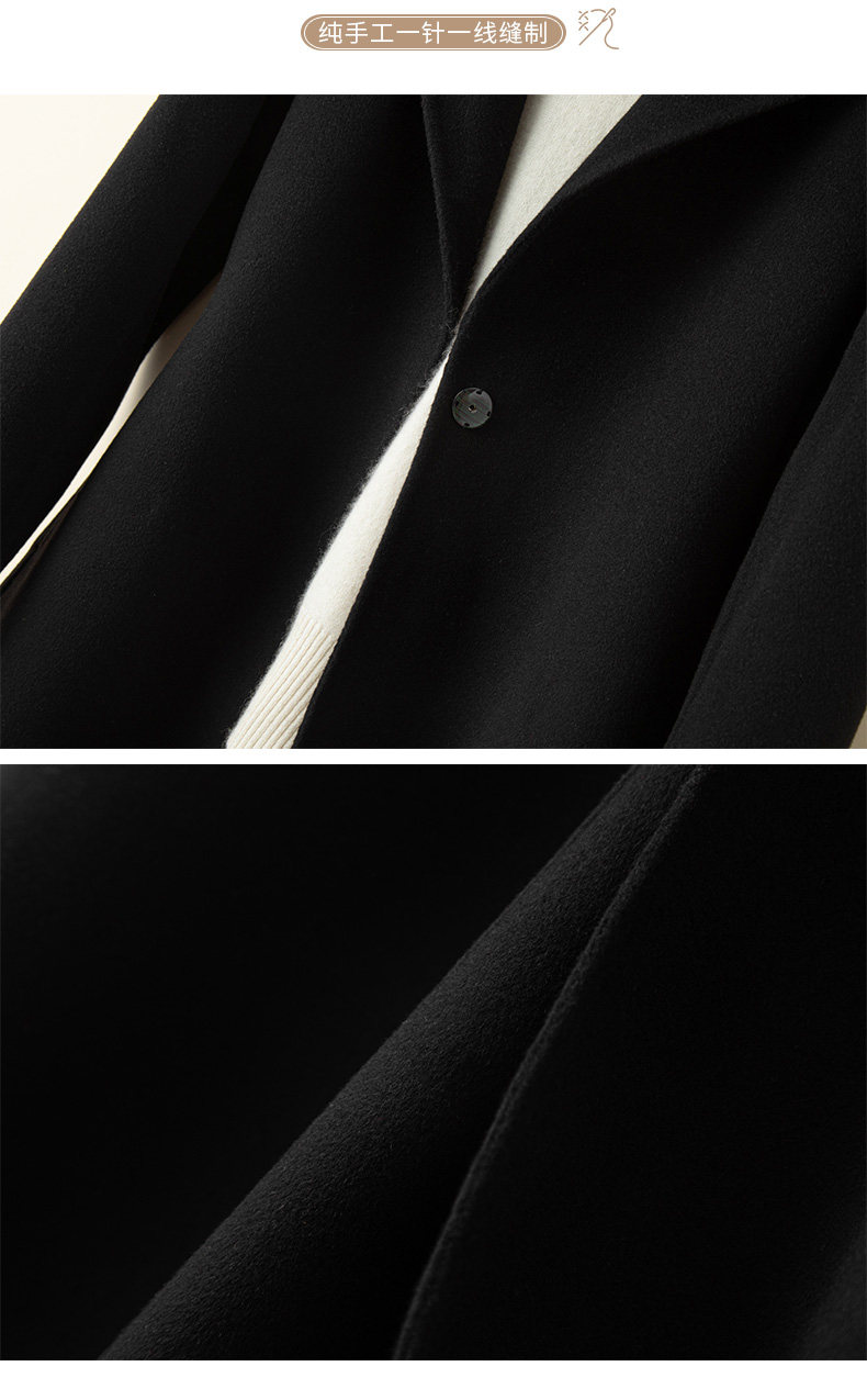 Элитное шерстяное желтовато-коричневое шерстяное пальто, двусторонная кашемировая куртка, свободный крой для возраста 