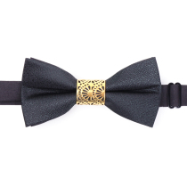 Original metal bow tie male wedding dress high grade solid color bow groom best man wedding personality fashion collar flower