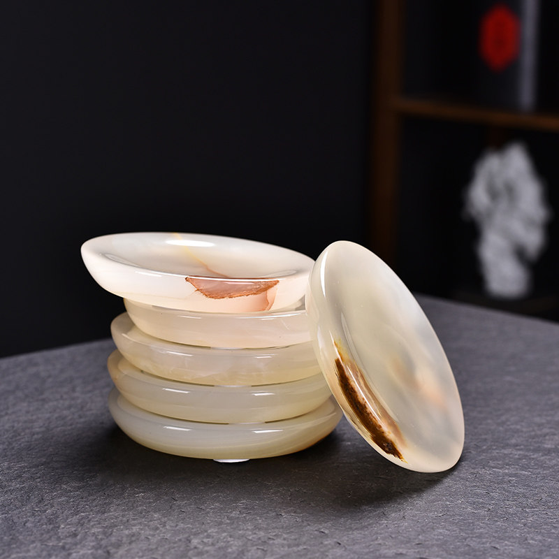 Jade cup cushion cup holder heat insulation cushion tea pass coffee light lavish solid cup cushion tea tofu tea with upscale accessories tea-Taobao