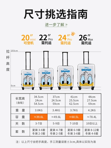 Дисней, портативный мультяшный чемодан, коробка, 20 дюймов, 24 дюймов