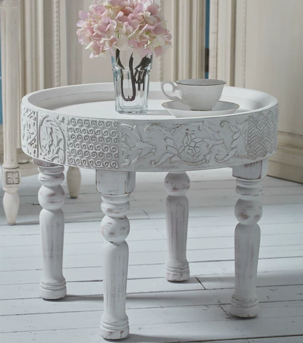 Французский стиль старый резной круглый журнальный столик, несколько углов прикроватного татами