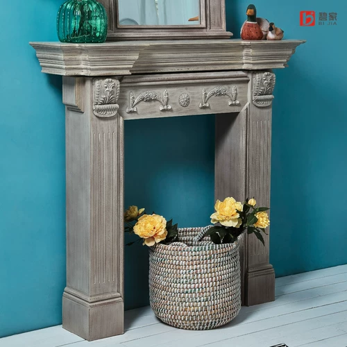 Европейская стиль французская ретро -ретро -резьба Fireproof печь декоративная стойка шкаф гостиная гостиная.