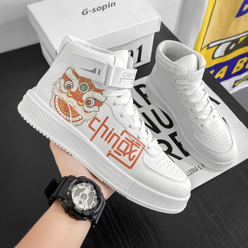 Men's shoes Summer Trend Air Force One high cylinder Leisure board Shoe men's spring new inner heightening sports little white shoes